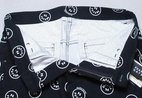 新品 パーリーゲイツ ゴルフ　ニコちゃん総柄パンツ/6(84-88)/ネイビー