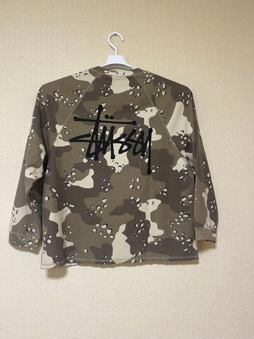 STUSSY ステューシー カモフラ ワッフル ロンT Lサイズ