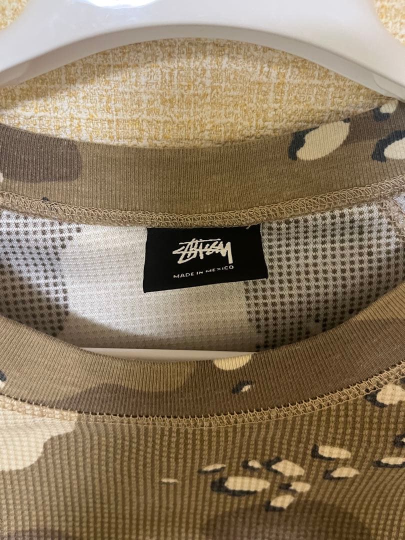 STUSSY ステューシー カモフラ ワッフル ロンT Lサイズ