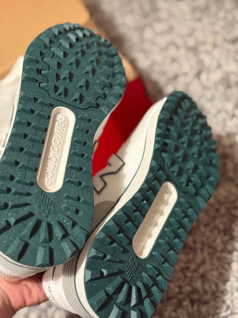 New Balance 574 ゴルフシューズ ホワイト/グリーン