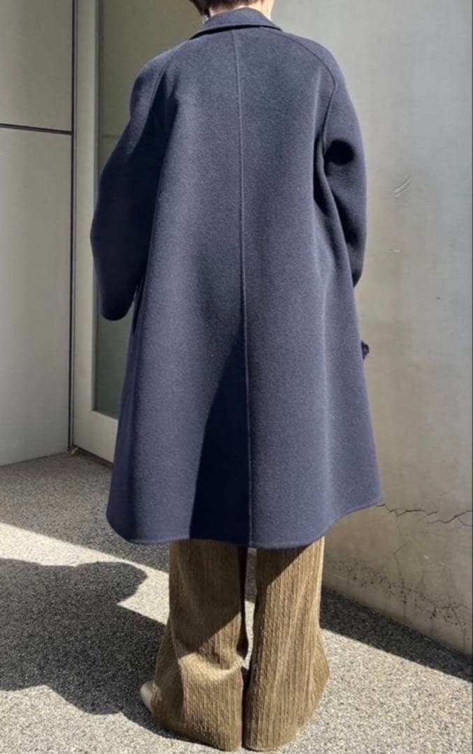ギャルリーヴィー ウールカシミヤダブルフェイス オーバーコート ネイビー