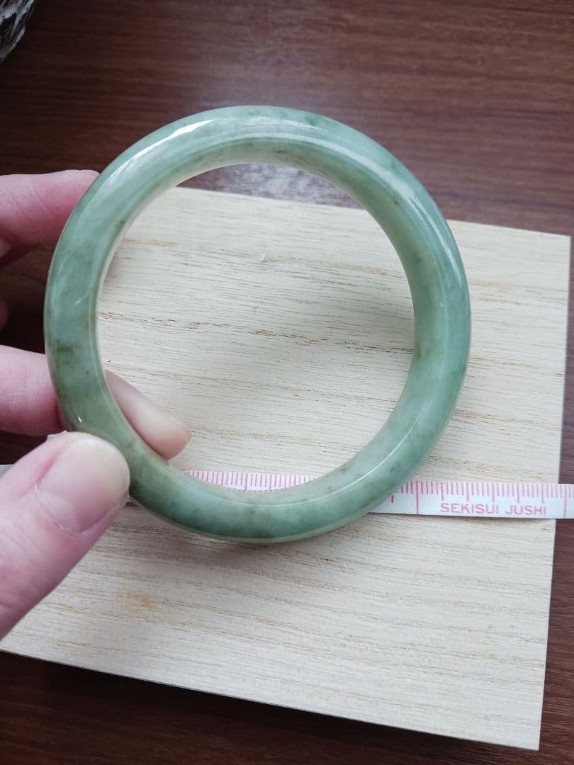 ププ　A貨翡翠　バングル　63㎜