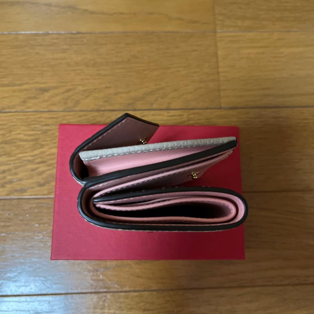 【新品未使用】BONAVENTURA スモールウォレット グレージュ×ピンク
