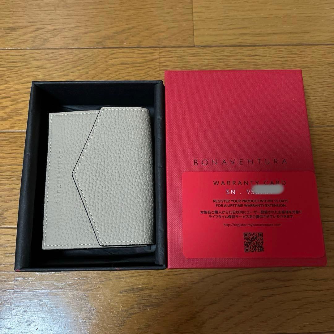 【新品未使用】BONAVENTURA スモールウォレット グレージュ×ピンク