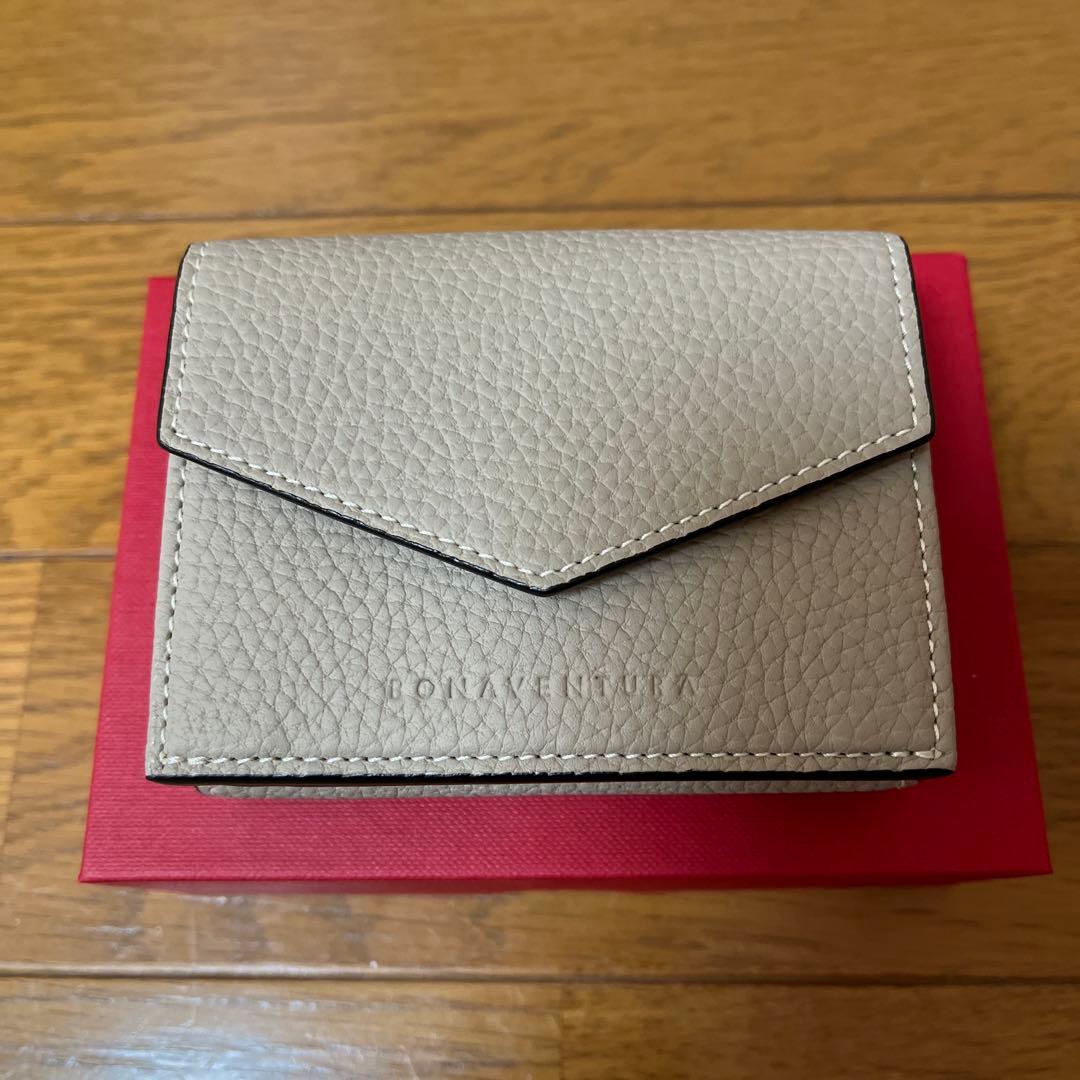 【新品未使用】BONAVENTURA スモールウォレット グレージュ×ピンク