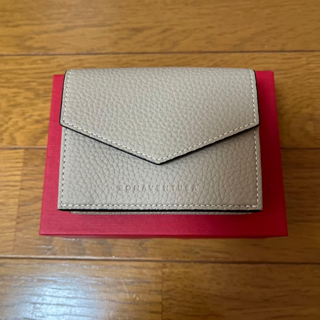 【新品未使用】BONAVENTURA スモールウォレット グレージュ×ピンク