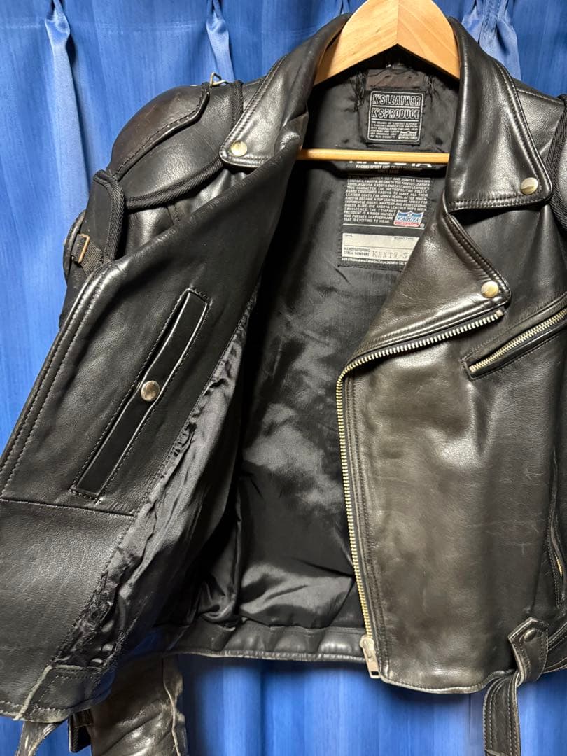KADOYA カドヤ 牛革 本革 バトルジャケット ダブルレザージャケット L