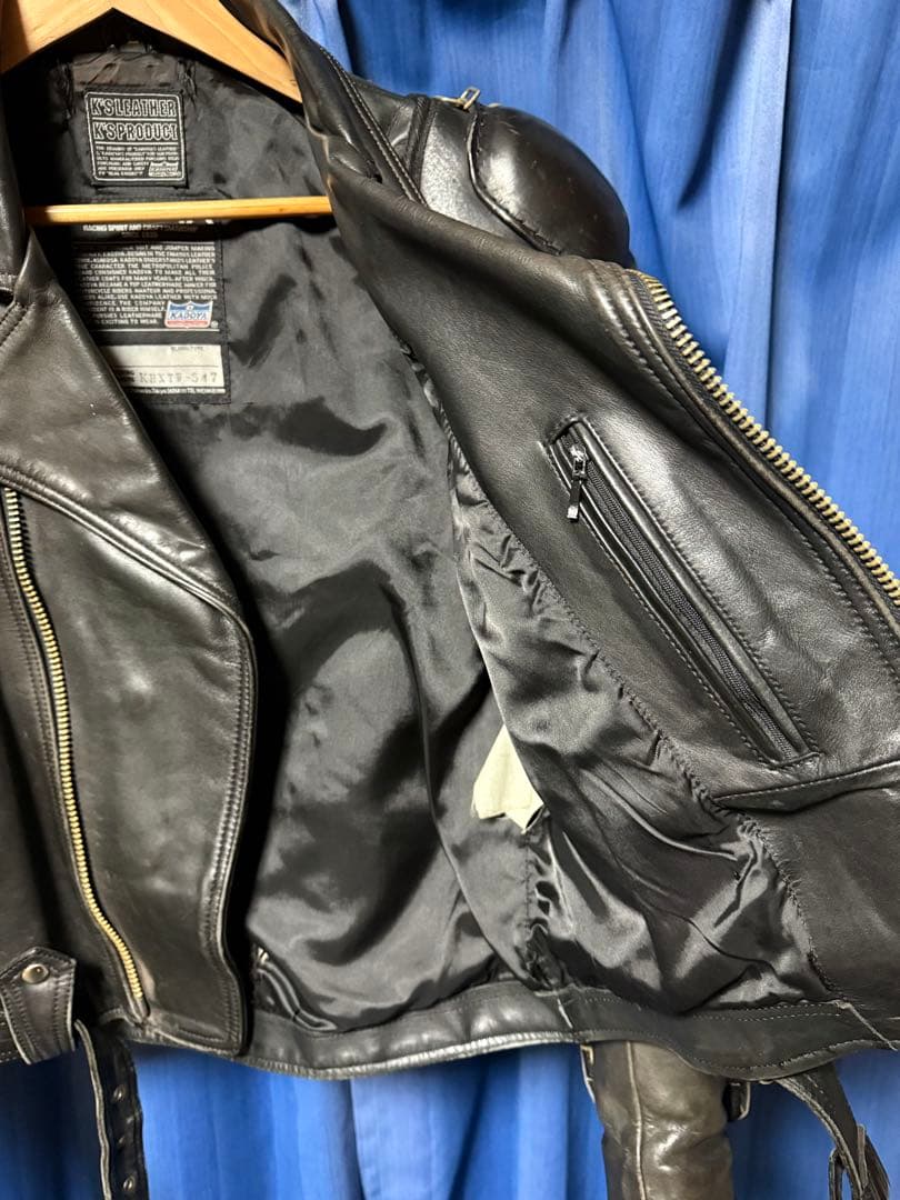 KADOYA カドヤ 牛革 本革 バトルジャケット ダブルレザージャケット L