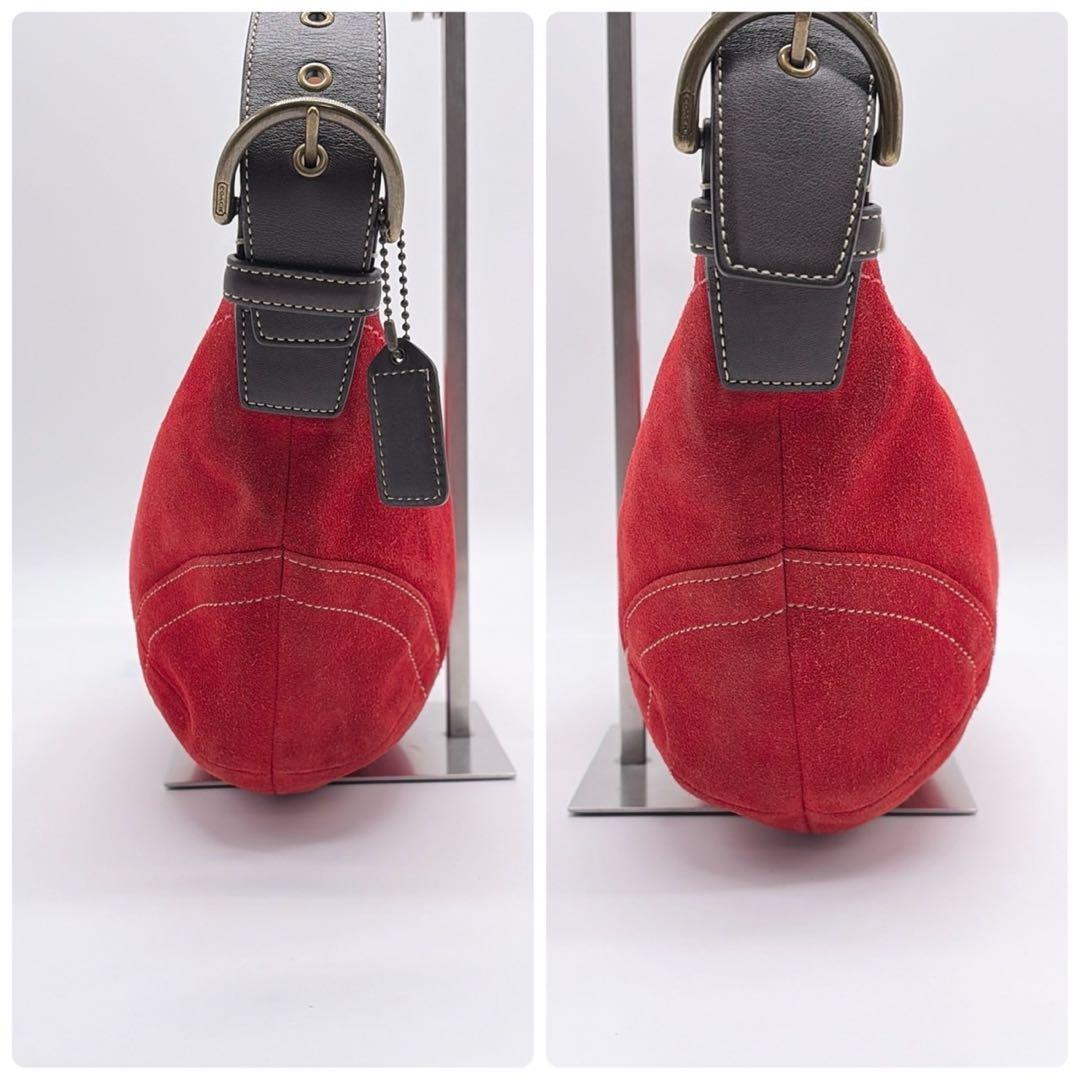 美品✨ コーチ COACH ショルダーバッグ ワンショルダー スエード レッド