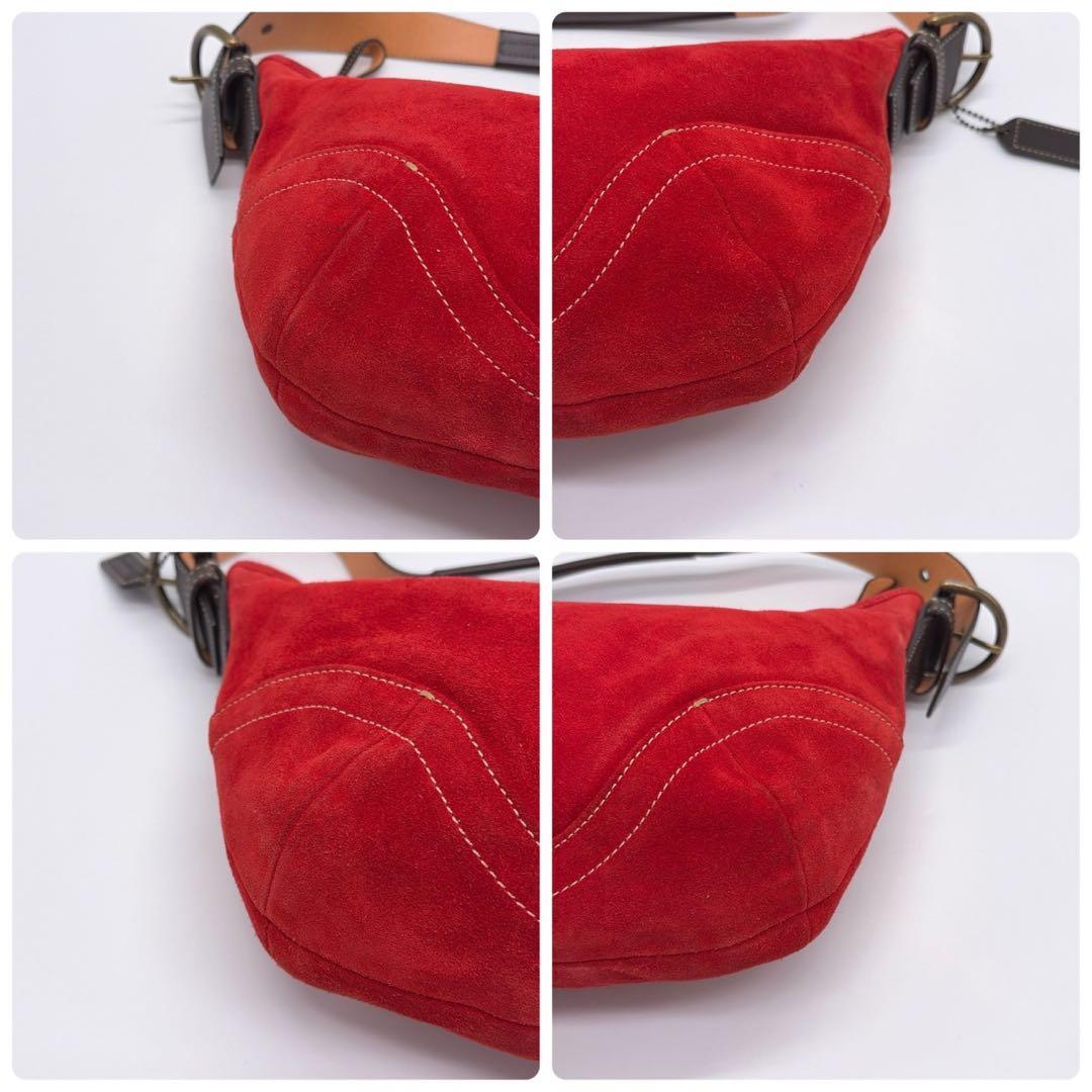 美品✨ コーチ COACH ショルダーバッグ ワンショルダー スエード レッド