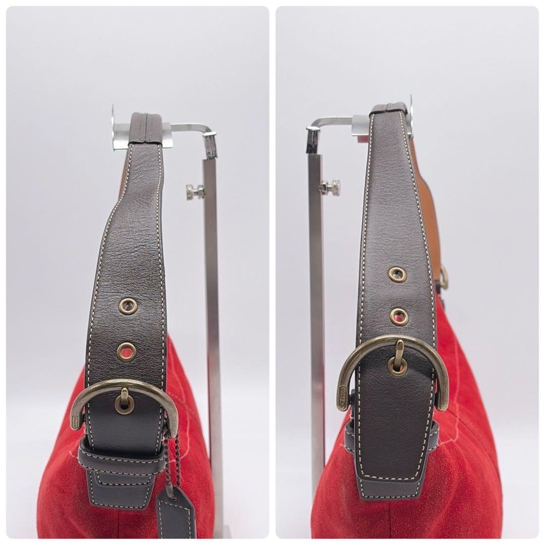 美品✨ コーチ COACH ショルダーバッグ ワンショルダー スエード レッド