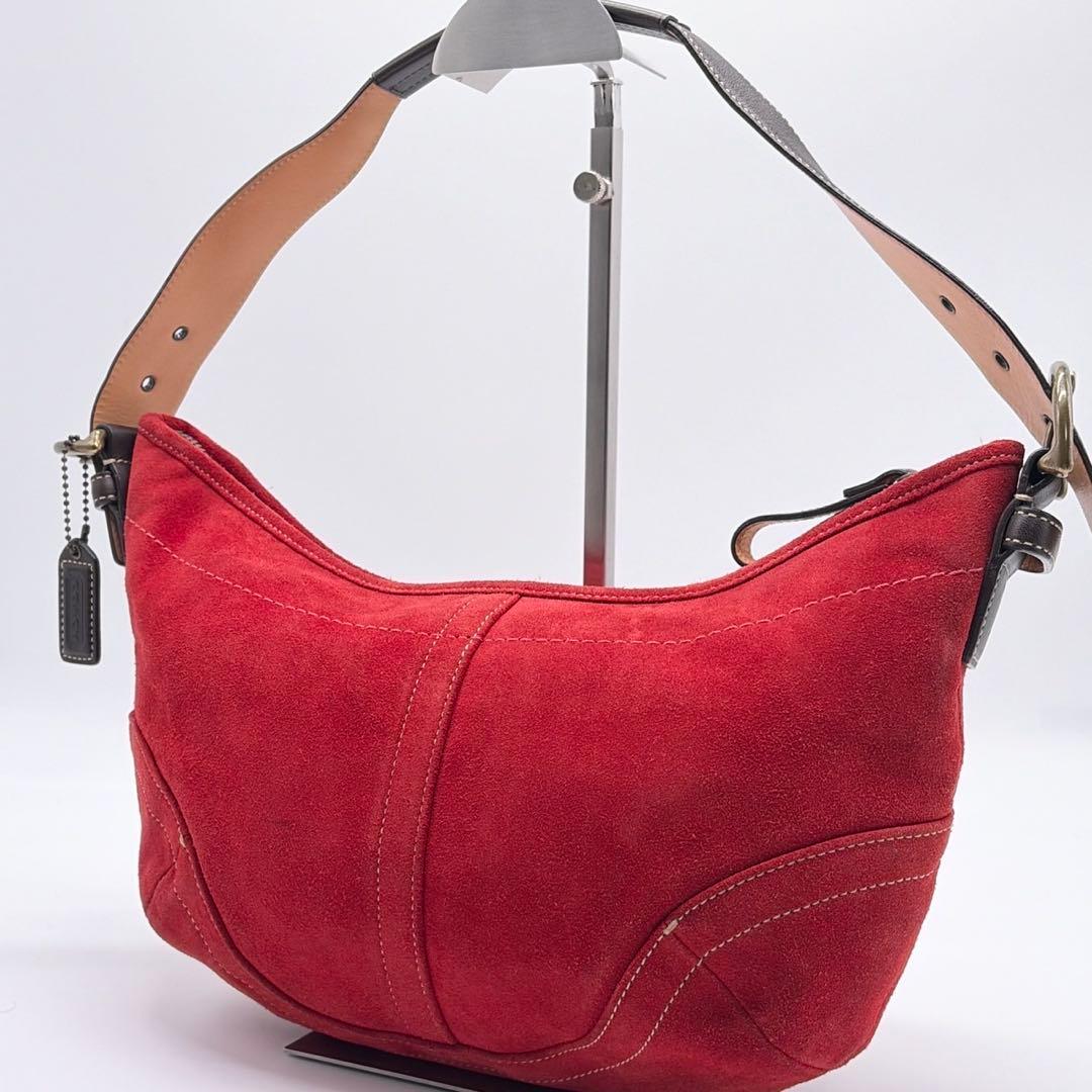 美品✨ コーチ COACH ショルダーバッグ ワンショルダー スエード レッド