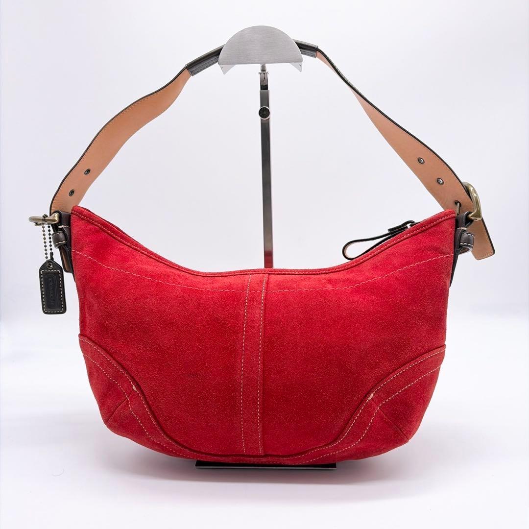 美品✨ コーチ COACH ショルダーバッグ ワンショルダー スエード レッド