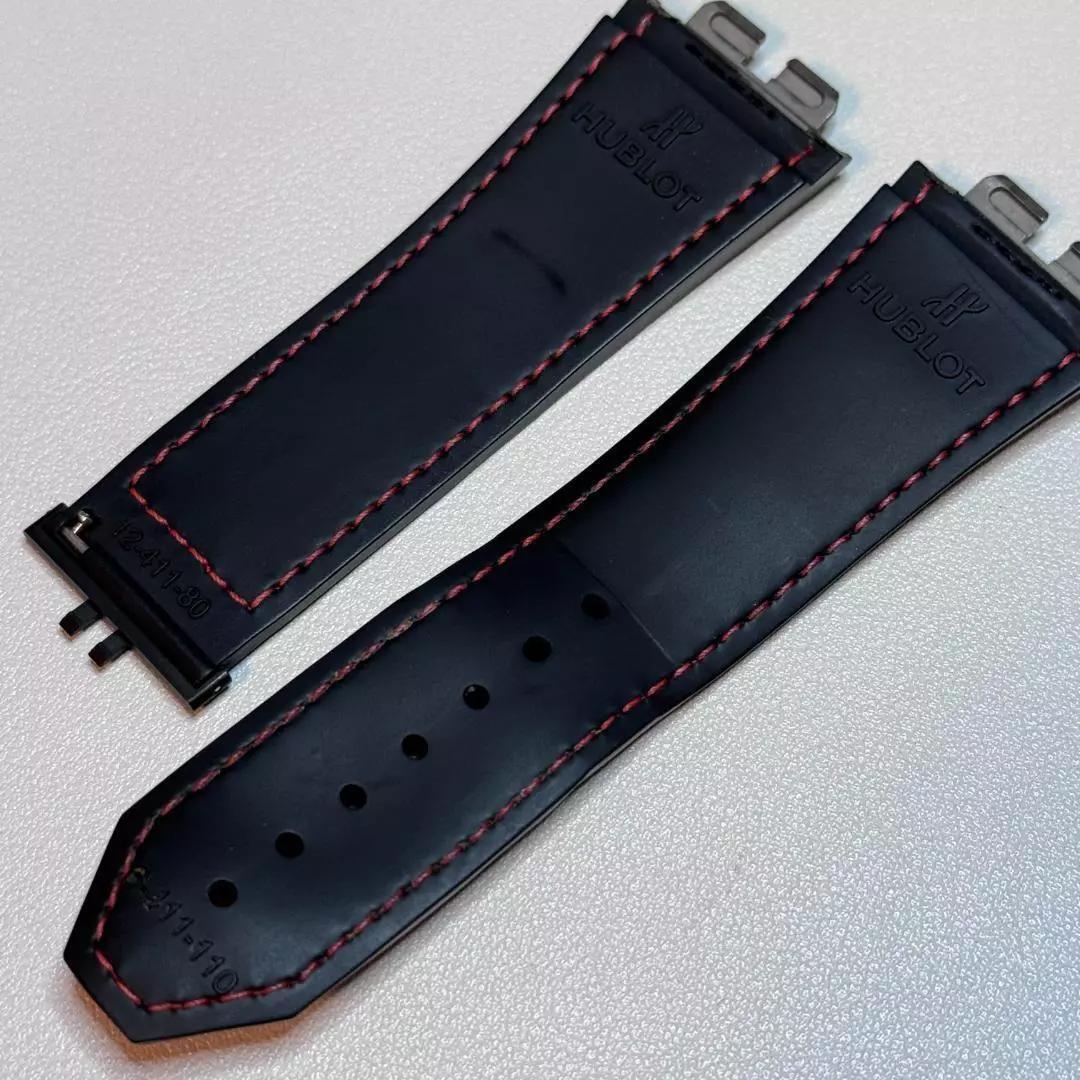 HUBLOT ワンクリック ウニコ用 ウブロベルト レッドステッチカーフレザー