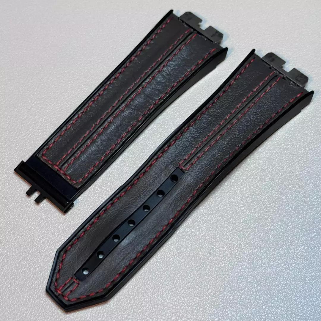 HUBLOT ワンクリック ウニコ用 ウブロベルト レッドステッチカーフレザー