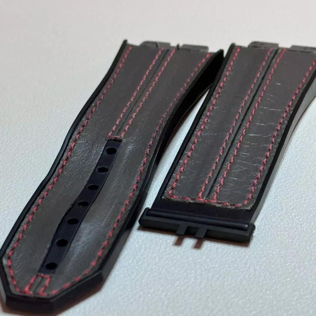 HUBLOT ワンクリック ウニコ用 ウブロベルト レッドステッチカーフレザー