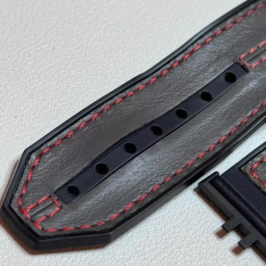 HUBLOT ワンクリック ウニコ用 ウブロベルト レッドステッチカーフレザー