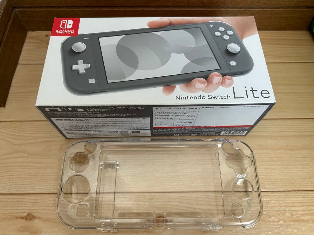 Nintendo Switch Lite グレー、保護フィルム、ハードカバー