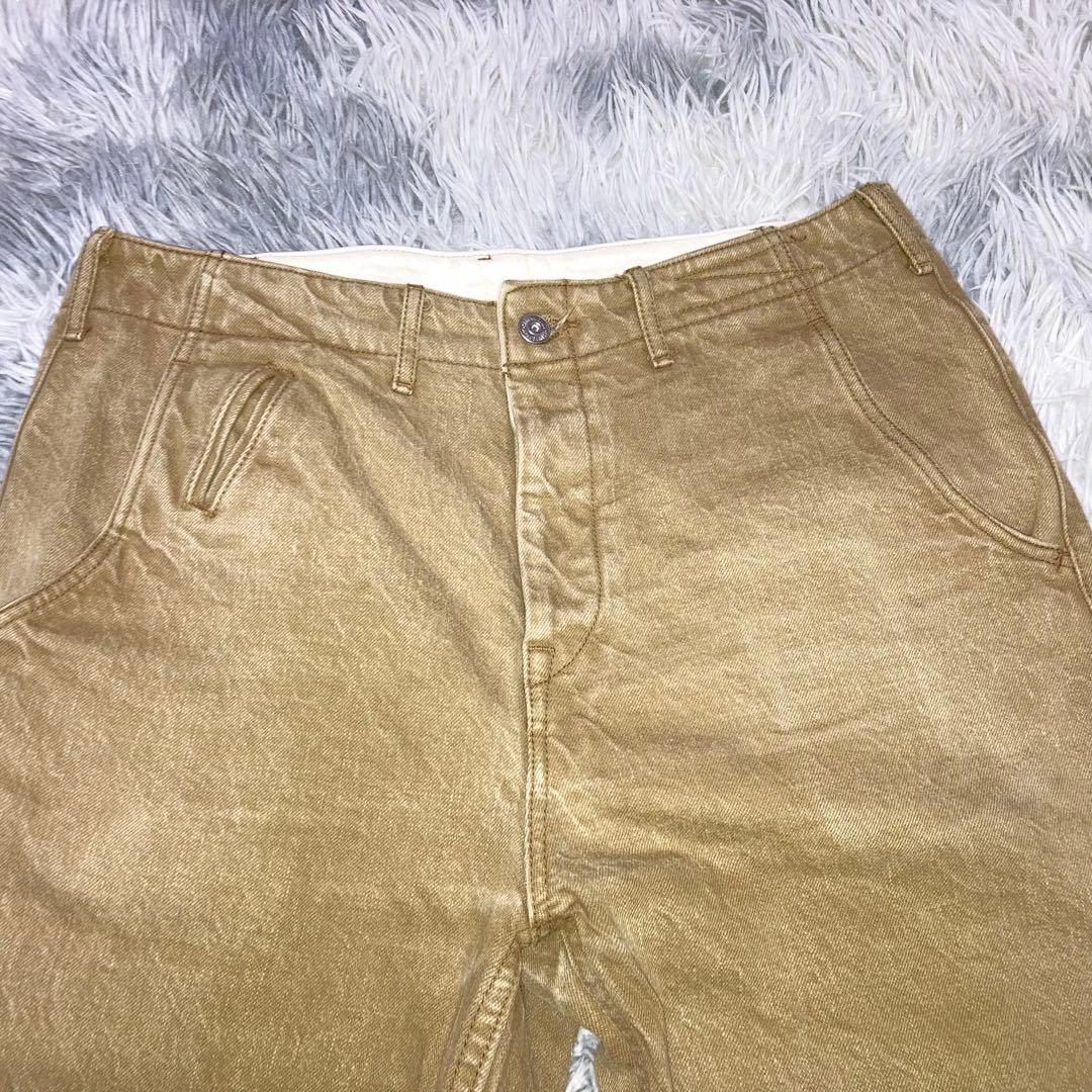 ゆぅでぃ サムライジーンズン ワイドチノパンツ ベージュ コット100%