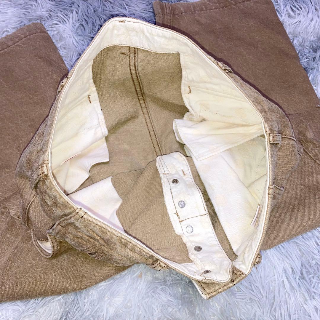 ゆぅでぃ サムライジーンズン ワイドチノパンツ ベージュ コット100%