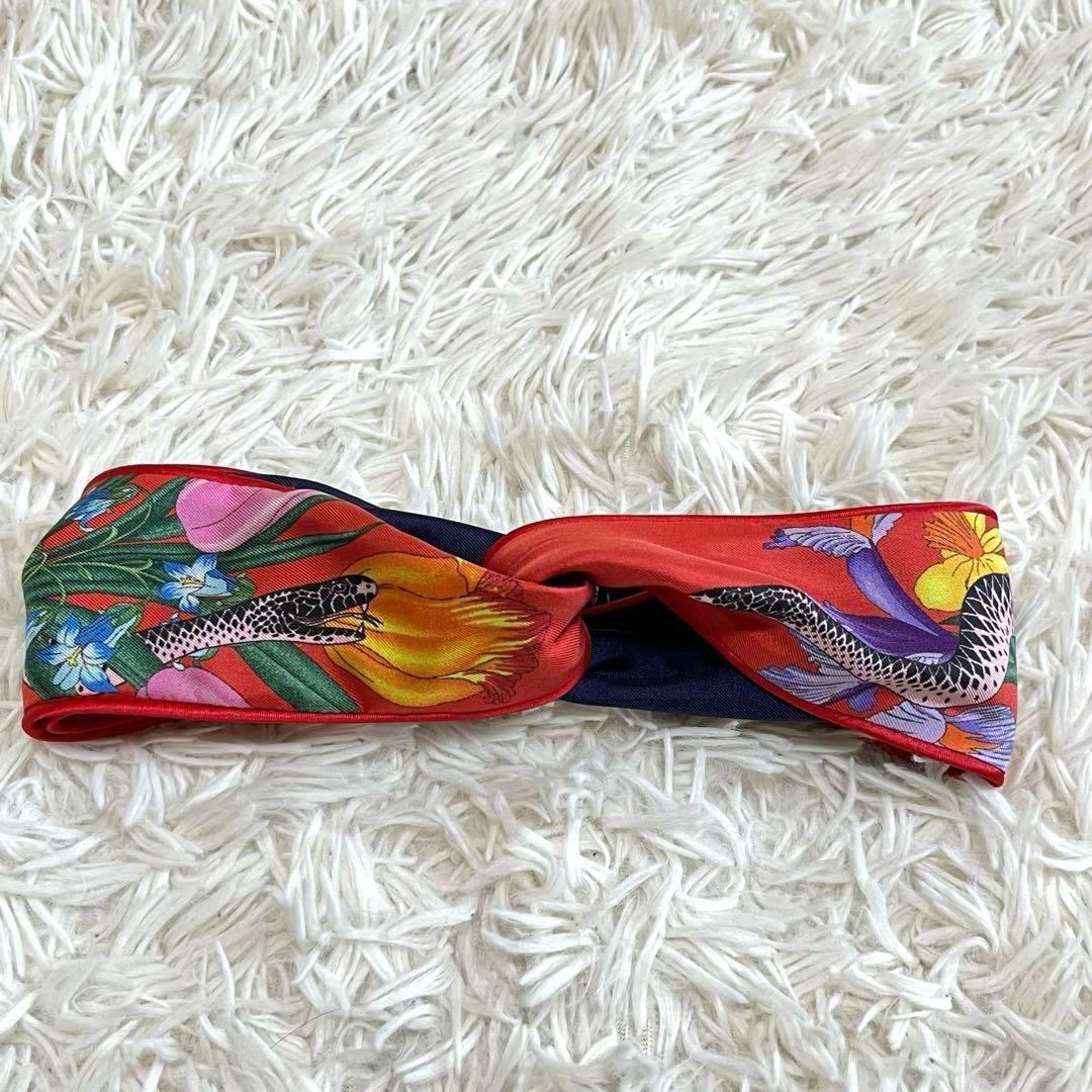 【極美品】グッチ　ヘアバンド　フローラ　スネーク　エンブロイダリー　箱付き