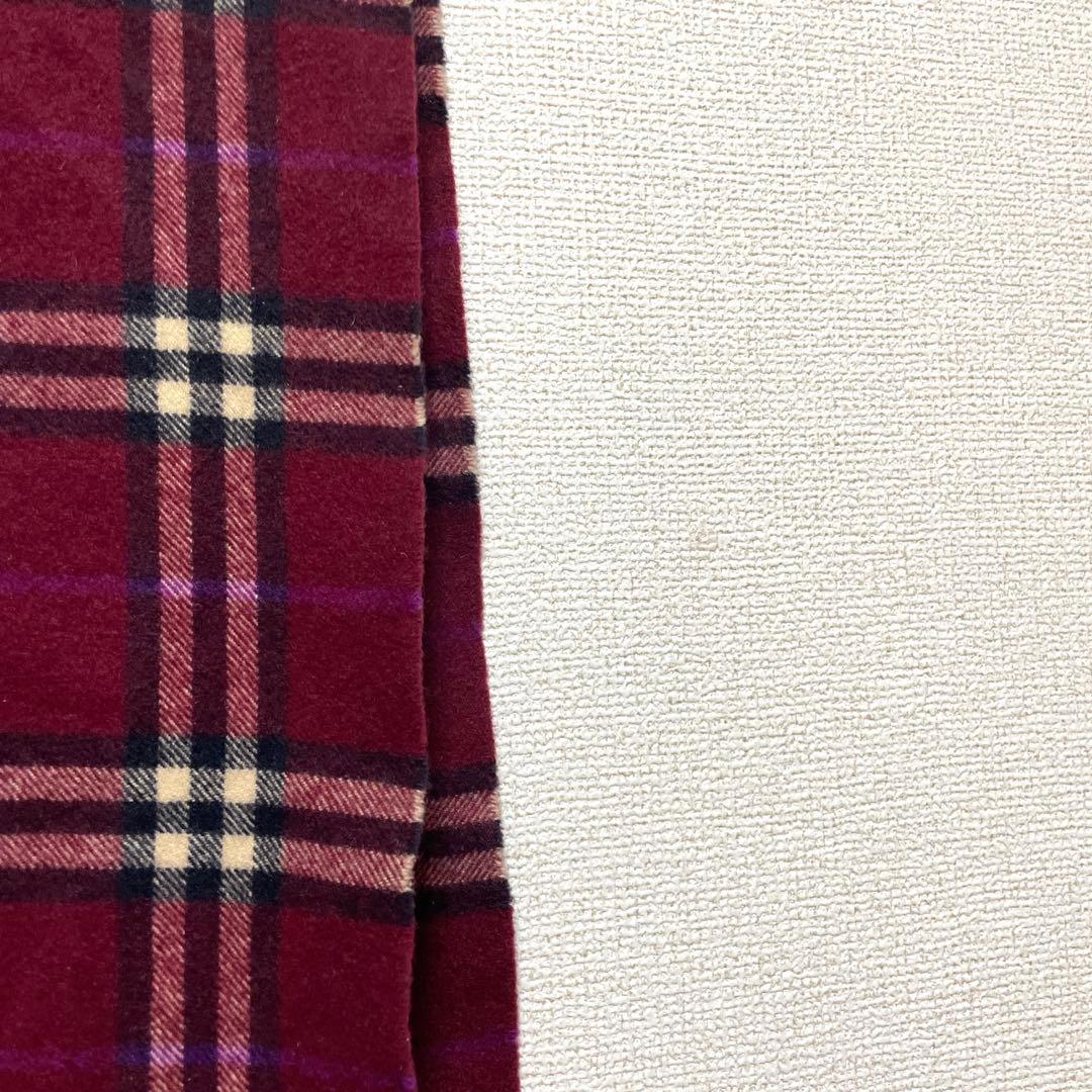 希少カラー BURBERRY バーバリー カシミヤ100% マフラー ボルドー