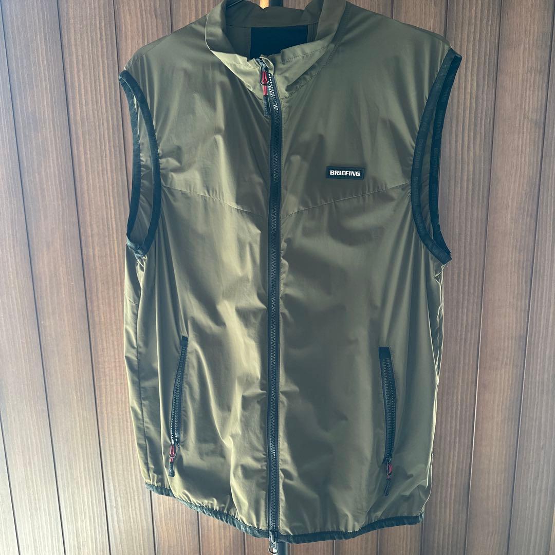 BRIEFING MENS WIND VEST オリーブ　カーキ　L 美品