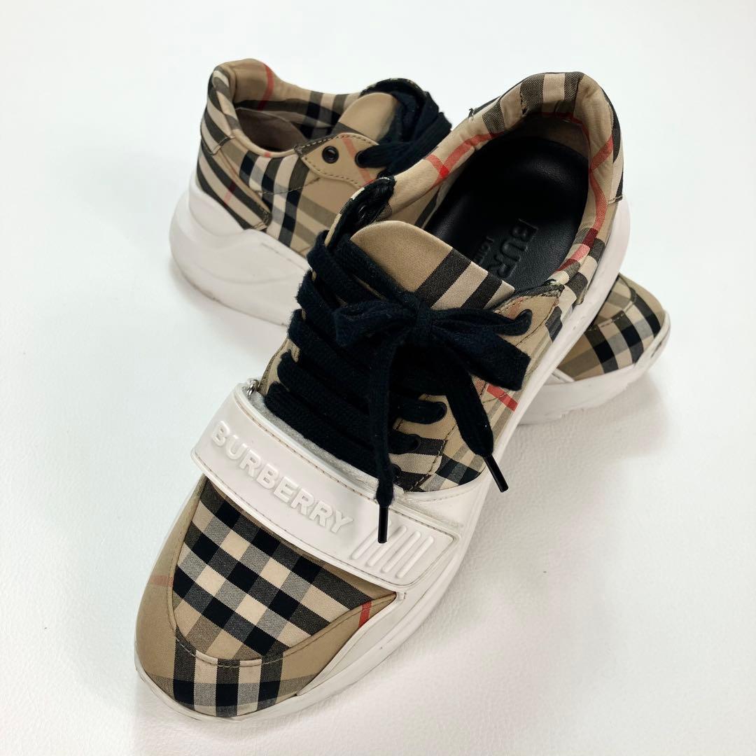 【定価12.5万円】BURRBERY ノバチェック ダッドスニーカー 37