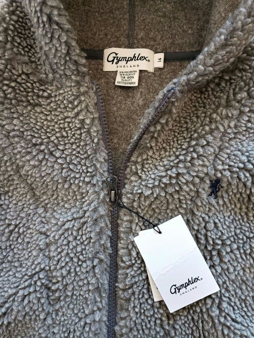 【新品タグ付】Gymphlex ジムフレックス ボアフードベスト ヘザーグレー