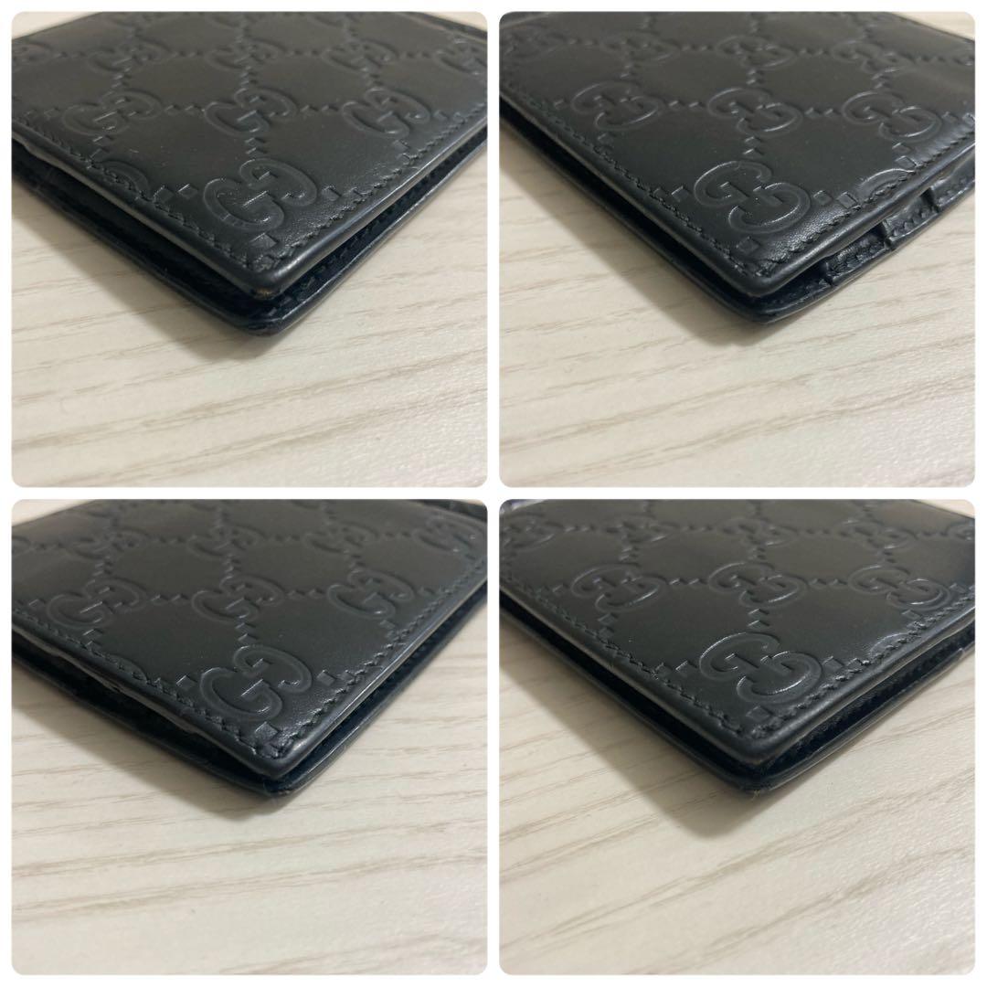 ✨超美品✨GUCCI　マネークリップ　シマレザー　ブラック　GG総柄