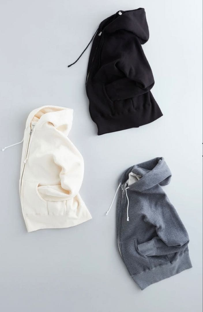 アトリエナルセ☆ コットン吊裏毛スウェットパーカー☆アイボリー