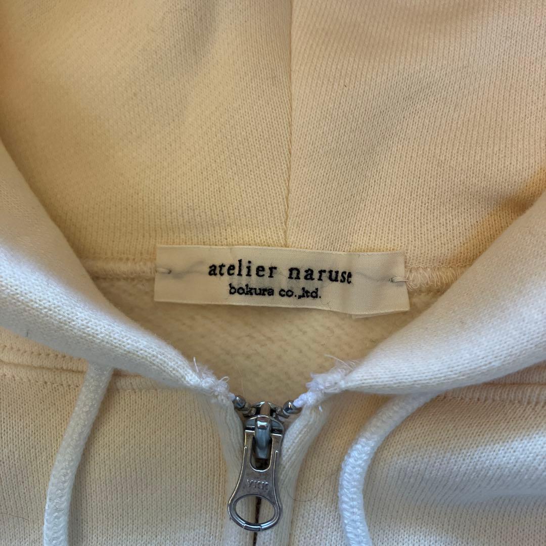 アトリエナルセ☆ コットン吊裏毛スウェットパーカー☆アイボリー