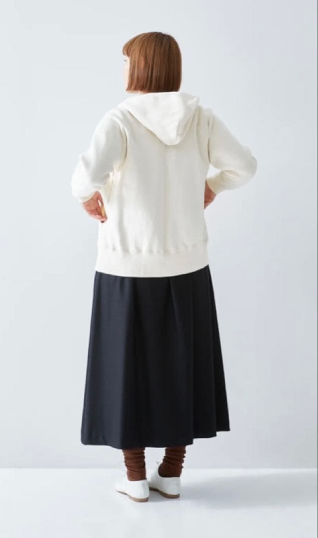 アトリエナルセ☆ コットン吊裏毛スウェットパーカー☆アイボリー