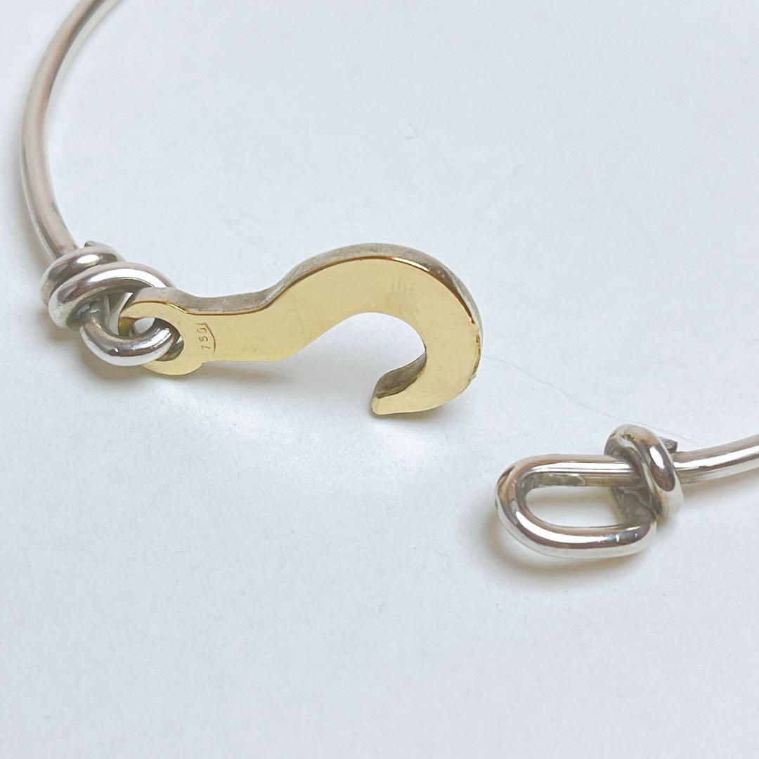 グッチ　ヴィンテージ　フック　コンビ　バングル　ブレスレット　925 750