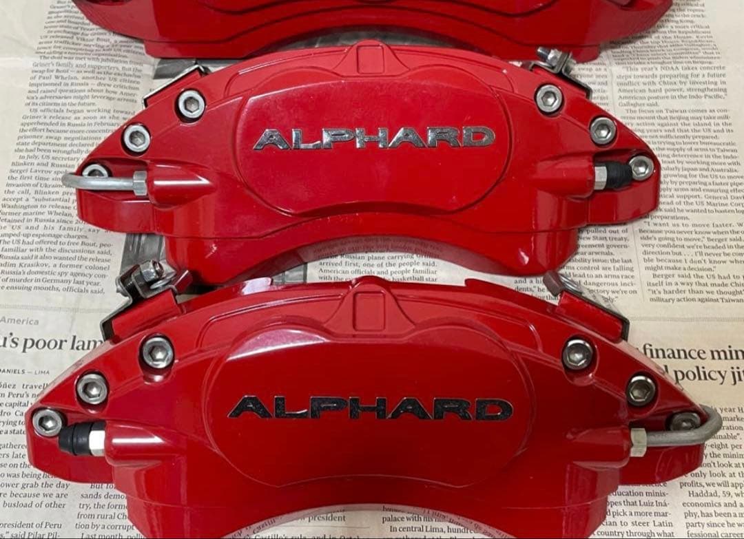アルファード 30系 ロゴ入り キャリパーカバー レッド 前後一式セット