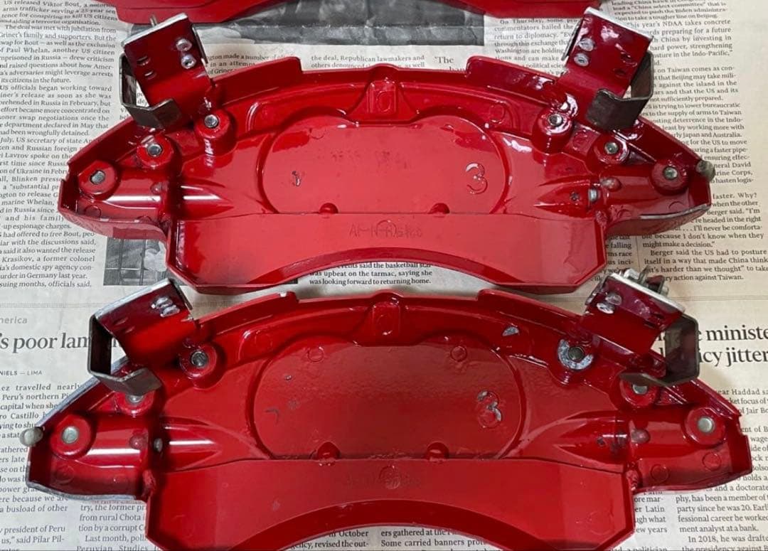 アルファード 30系 ロゴ入り キャリパーカバー レッド 前後一式セット