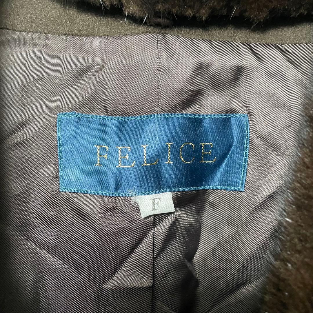 【極上の肌触り】ファーロングコート カシミヤ100 ミンク タグ付き Aライン