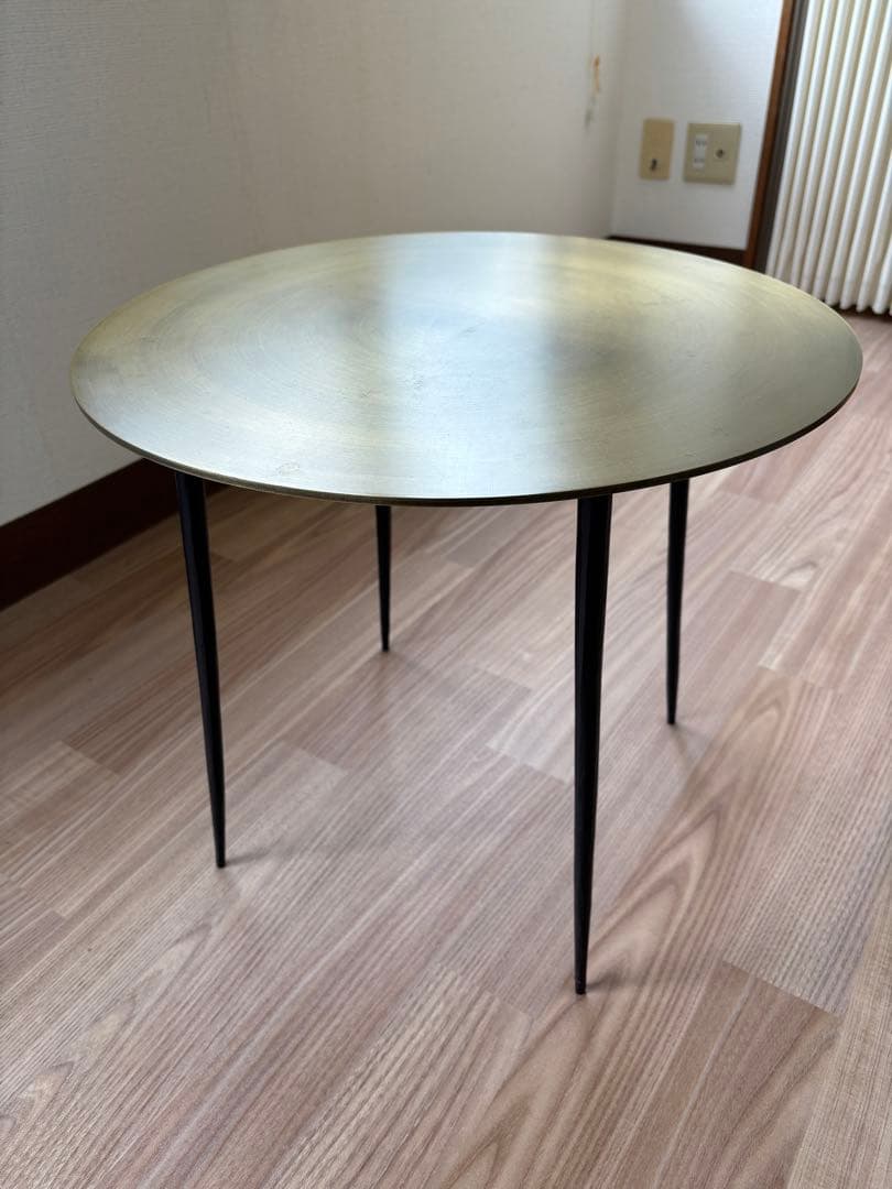 サイドテーブル・ナイトテーブル・ローテーブル KANADEMONO Round Olive Steel Side Table