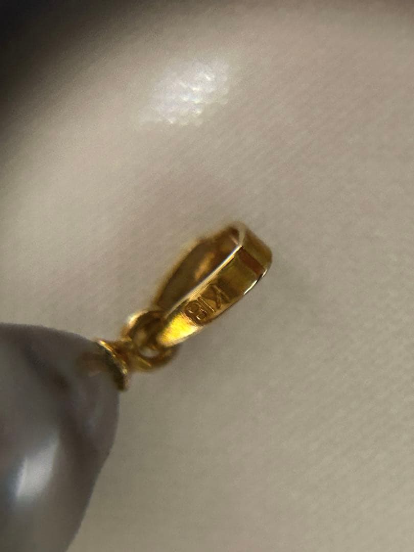 タヒチ黒蝶真珠k18ペンダントトップ