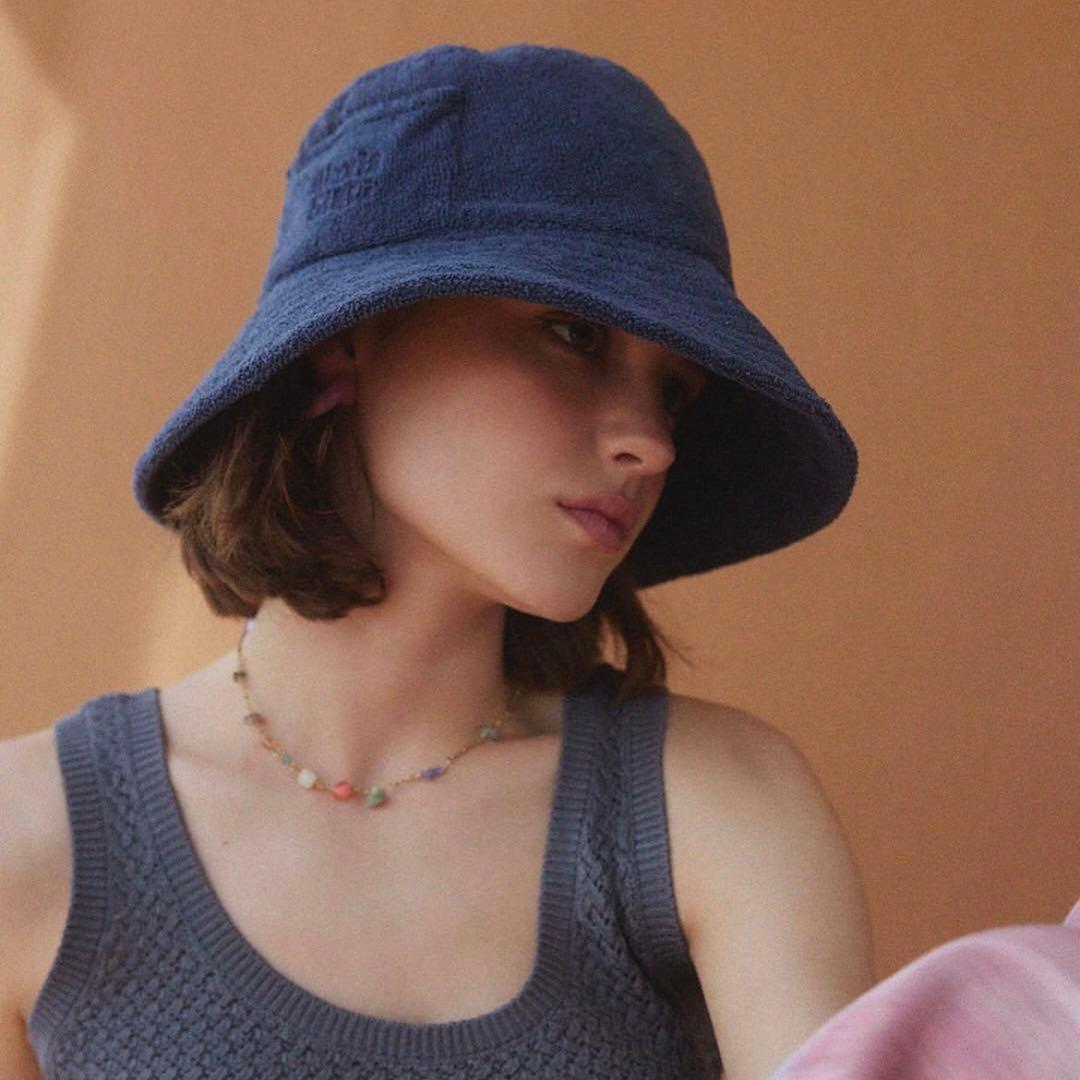 【新品タグ付】ALEXIASTAM Terry Bucket Hat Navy