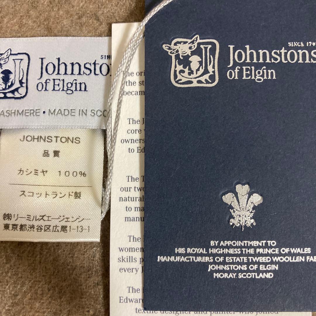 Johnstons of Elgin カシミヤマフラー 中判　正規代理店タグ付き
