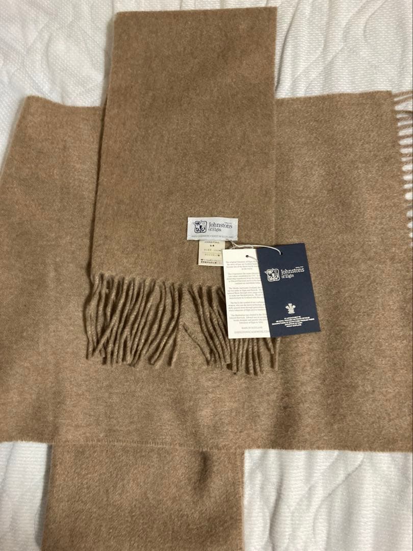 Johnstons of Elgin カシミヤマフラー 中判　正規代理店タグ付き