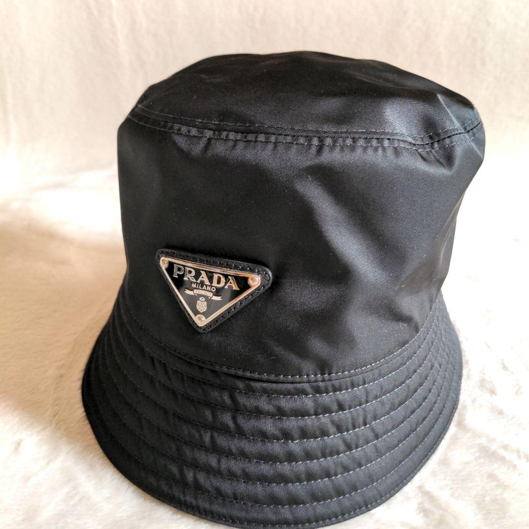 美品！ プラダバケットハット 三角ロゴ 金具 Sサイズ