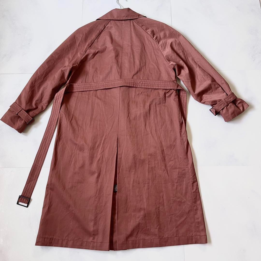 マックスマーラ トレンチコート ロング丈 ベルト レッドブラウン 着丈110cm