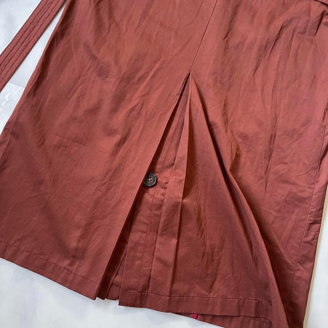 マックスマーラ トレンチコート ロング丈 ベルト レッドブラウン 着丈110cm