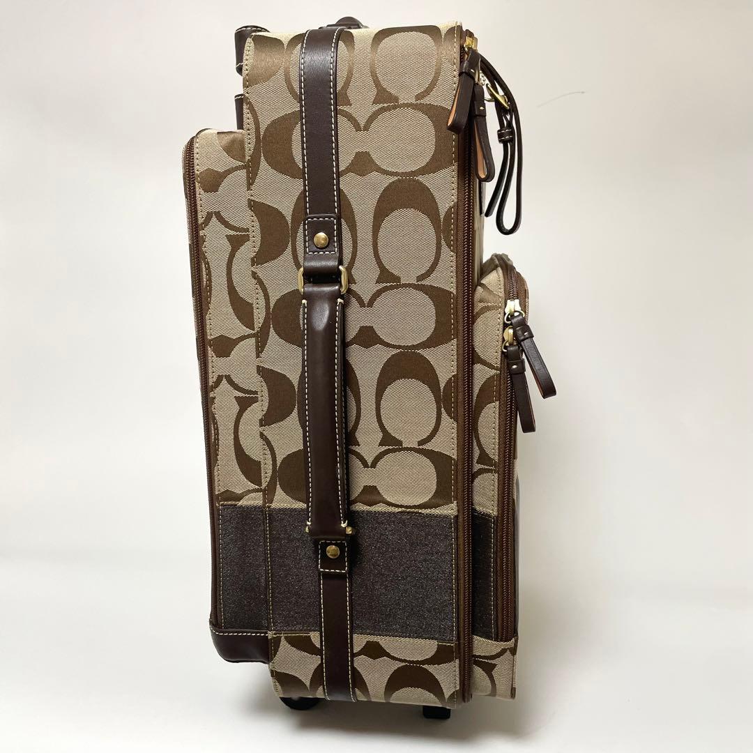 極美品✨COACH キャリーケース 旅行カバン シグネチャー キャンバス 茶