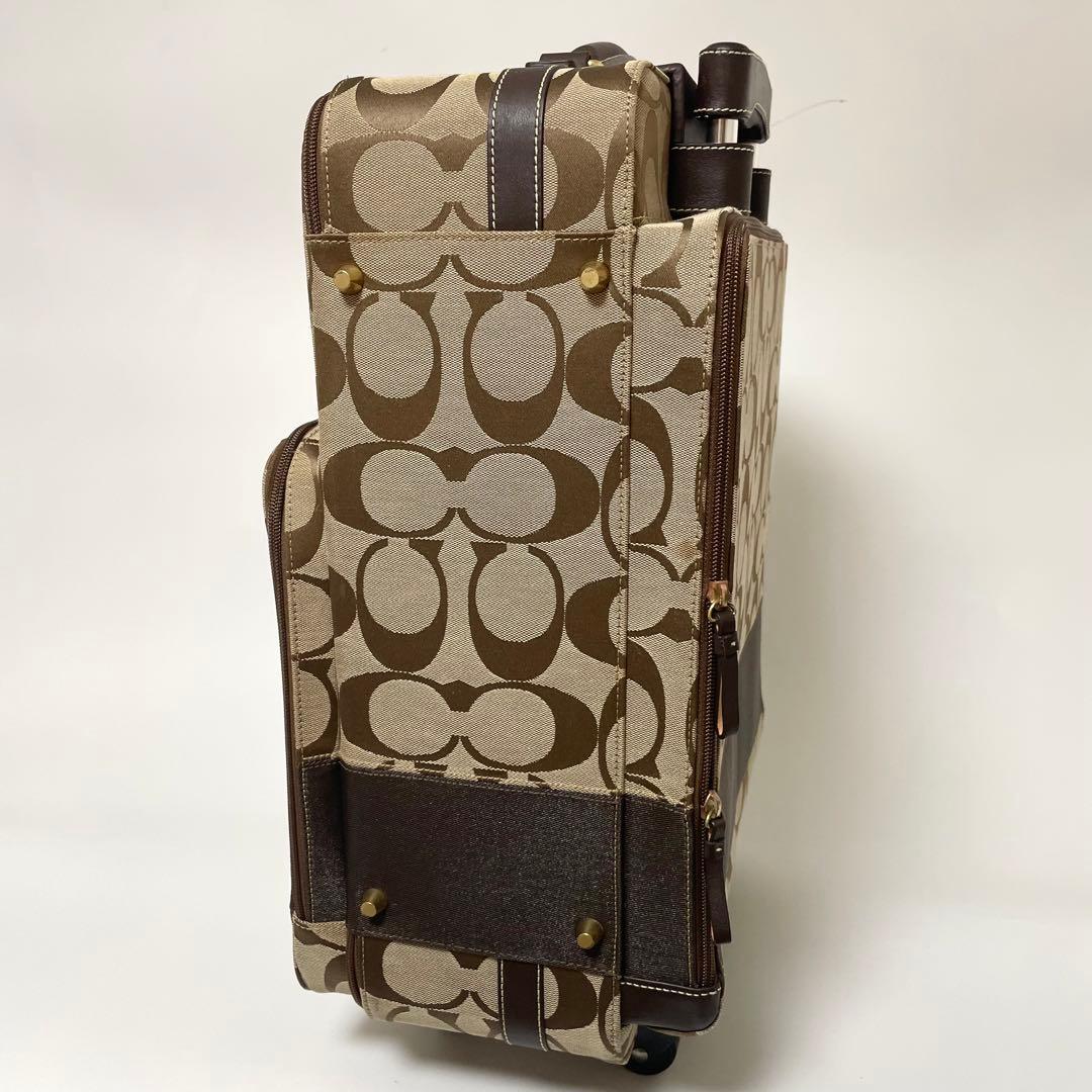 極美品✨COACH キャリーケース 旅行カバン シグネチャー キャンバス 茶