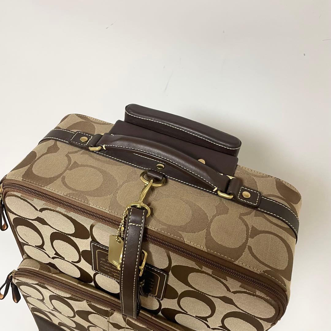 極美品✨COACH キャリーケース 旅行カバン シグネチャー キャンバス 茶