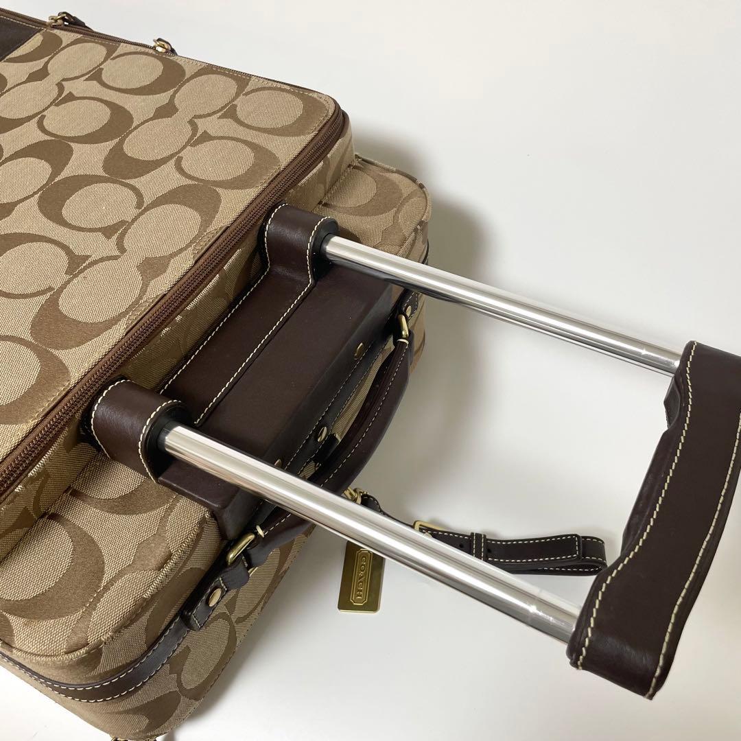 極美品✨COACH キャリーケース 旅行カバン シグネチャー キャンバス 茶