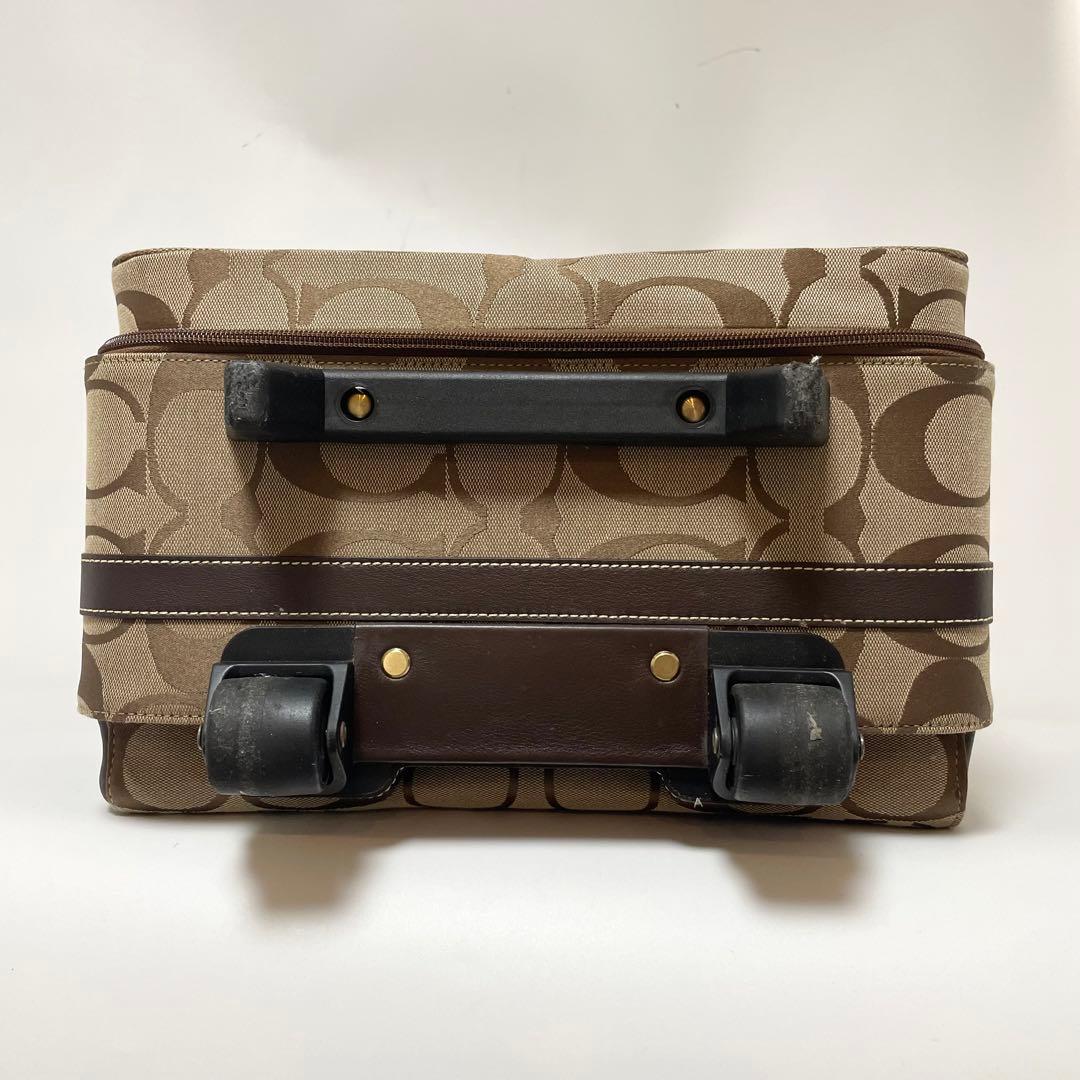 極美品✨COACH キャリーケース 旅行カバン シグネチャー キャンバス 茶